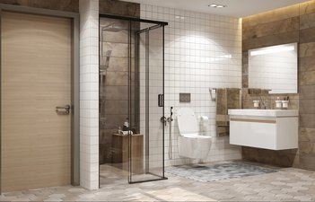 Душевое ограждение Ambassador Queen 11011204Black (1000x1000x2000)