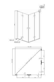 Душевое ограждение Ambassador Nord 13011109 (1000x1000x2000)