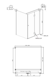 Душевое ограждение Ambassador Diamond 12011106R (1000x1000x2000)