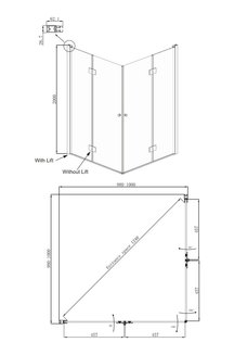 Душевое ограждение Ambassador Diamond 12011110 (1000x1000x2000)