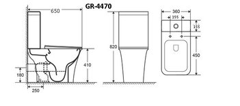 Унитаз Galaxy GR-4470S (650*360*820) напольный БЕЗОБОДКОВЫЙ с тонкой крышкой