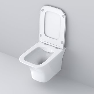 Унитаз Galaxy GR-4476S (485*345*360) подвесной БЕЗОБОДКОВЫЙ с тонкой крышкой