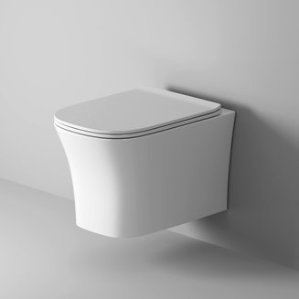 Унитаз Style GR-4474S (485*355*350) подвесной БЕЗОБОДКОВЫЙ с тонкой крышкой