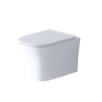 Унитаз Style GR-4474S (485*355*350) подвесной БЕЗОБОДКОВЫЙ с тонкой крышкой