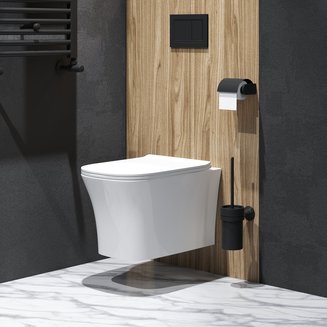 Унитаз Style GR-4474S (485*355*350) подвесной БЕЗОБОДКОВЫЙ с тонкой крышкой