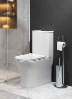 Унитаз Classic GR-4466S (620*365*820) напольный БЕЗОБОДКОВЫЙ с тонкой крышкой