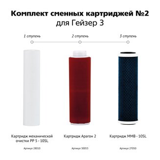 Комплект сменных картриджей №2 для Гейзер 3