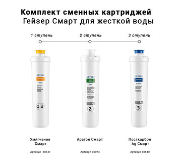 Комплект картриджей Гейзер Смарт для жесткой воды