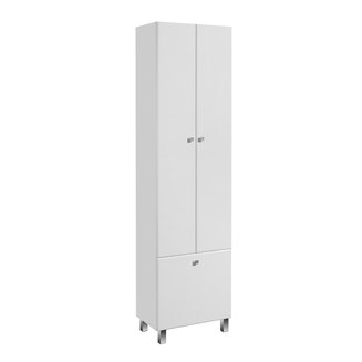 Шкаф - колонна AQUATON Симпл двустворчатая с бельевой корзиной белый 1A137403SL010