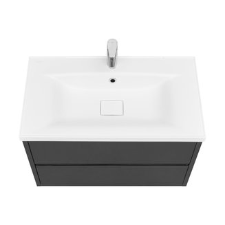 Тумба под раковину AQUATON Римини 80 черный глянец 1A226701RN950 NEW