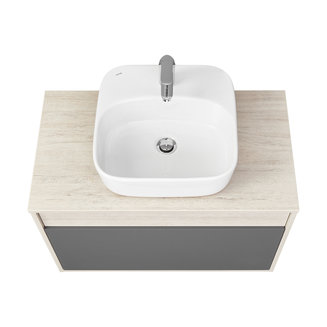 Тумба под раковину AQUATON Лофт Урбан 80 серый графит, дуб орегон 1A247601LQX60