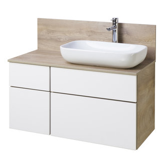 Тумба под раковину AQUATON Мишель 100 без столешницы, дуб эндгрейн, белый 1A244101MIX40