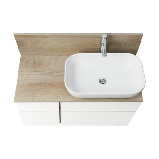 Тумба под раковину AQUATON Мишель 100 без столешницы, дуб эндгрейн, белый 1A244101MIX40