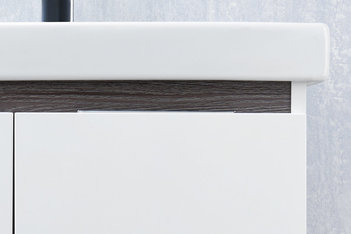 Тумба под раковину AQUATON Рене 80 белый, грецкий орех 1A258601NRC80