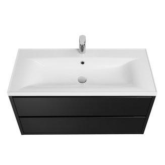 Тумба под раковину AQUATON Римини 100 черный глянец 1A234601RN950 NEW