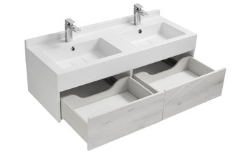 Тумба под раковину AQUATON Сакура 120 ольха наварра, белый глянец 1A219701SKW80