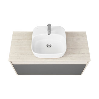 Тумба под раковину AQUATON Лофт Урбан 100 серый графит, дуб орегон 1A247701LQX60