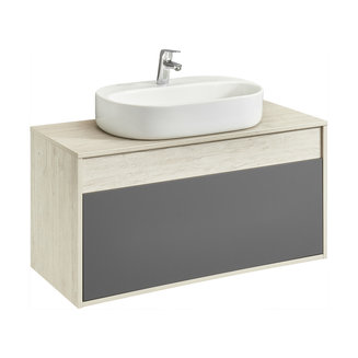 Тумба под раковину AQUATON Лофт Урбан 100 серый графит, дуб орегон 1A247701LQX60