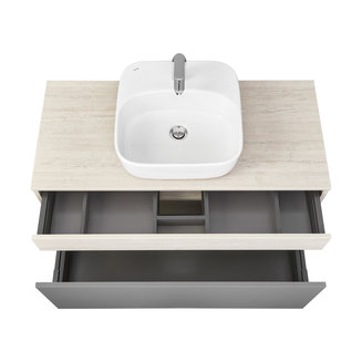 Тумба под раковину AQUATON Лофт Урбан 100 серый графит, дуб орегон 1A247701LQX60