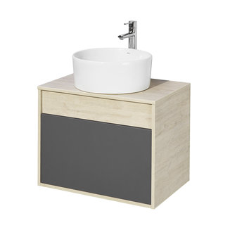 Тумба под раковину AQUATON Лофт Урбан 65 серый графит, дуб орегон 1A254001LQX60