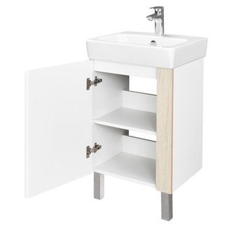 Тумба под раковину AQUATON Кантри 50 белый, дуб верона 1A257801AHB20