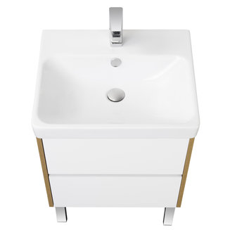 Тумба под раковину AQUATON Сканди 55 белая, дуб рустикальный 1A251701SDZ90