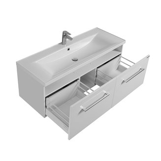 Тумба под раковину AQUATON Мадрид 120 М 2 ящика белый 1A170301MA010