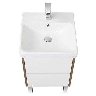 Тумба под раковину AQUATON Сканди 45 белая, дуб рустикальный 1A251601SDZ90