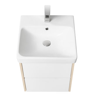 Тумба под раковину AQUATON Сканди 45 белая, дуб верона 1A251601SDB20