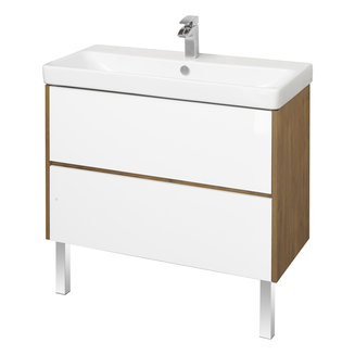 Тумба под раковину AQUATON Сканди 90 белая, дуб рустикальный 1A251901SDZ90