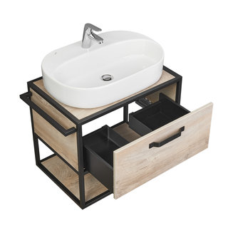 Тумба под раковину AQUATON Лофт Фабрик 65 дуб эндгрейн 1A242301LTDU0