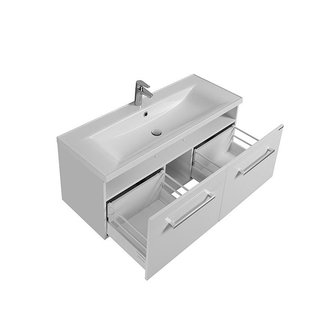 Тумба под раковину AQUATON Мадрид 100 М 2 ящика белый 1A128001MA010