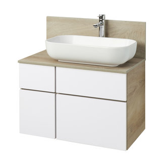 Тумба под раковину AQUATON Мишель 80 без столешницы, дуб эндгрейн, белый 1A244501MIX40