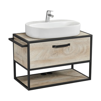 Тумба под раковину AQUATON Лофт Фабрик 80 дуб эндгрейн 1A242401LTDU0