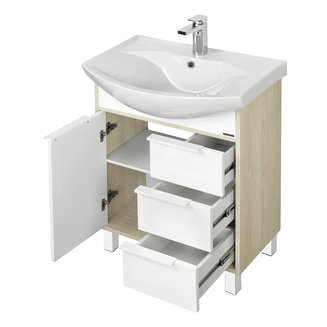 Тумба под раковину AQUATON Рико 65 белый, ясень фабрик 1A213301RIB90