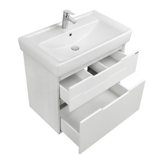 Тумба под раковину AQUATON Дакота 80 белая, выбеленное дерево 1A202901DAAY0