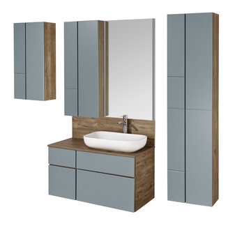 Шкаф навесной AQUATON Мишель дуб рустикальный, фьорд 1A243903MIX30