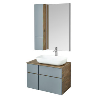 Шкаф навесной AQUATON модуль Мишель 23 дуб рустикальный, фьорд 1A244303MIX30