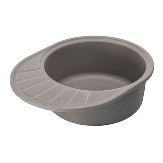 Мойка для кухни из литого мрамора AQUATON Чезана круглая с крылом серый шелк 1A711232CS250