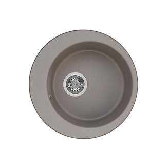 Мойка для кухни из литого мрамора AQUATON Иверия круглая серый шелк 1A711032IV250
