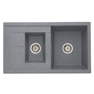 Мойка для кухни из литого мрамора AQUATON Делия 87 серый 1A716232DE230