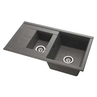 Мойка для кухни из литого мрамора AQUATON Делия 87 серый 1A716232DE230