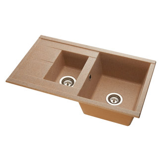 Мойка для кухни из литого мрамора AQUATON Делия 87 песочный 1A716232DE220