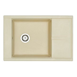 Мойка для кухни из литого мрамора AQUATON Делия 78 прямоугольная с крылом шампань 1A715132DE290