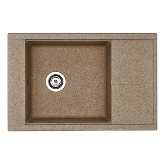 Мойка для кухни из литого мрамора AQUATON Делия 78 прямоугольная с крылом терракотовая 1A715132DE270