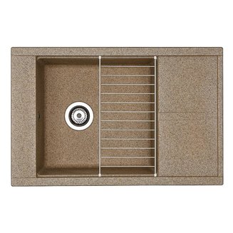 Мойка для кухни из литого мрамора AQUATON Делия 78 прямоугольная с крылом терракотовая 1A715132DE270