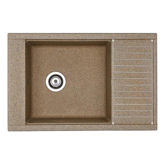 Мойка для кухни из литого мрамора AQUATON Делия 78 прямоугольная с крылом терракотовая 1A715132DE270