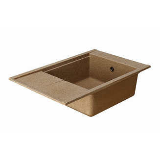 Мойка для кухни из литого мрамора AQUATON Делия 78 прямоугольная с крылом терракотовая 1A715132DE270
