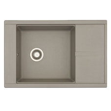 Мойка для кухни из литого мрамора AQUATON Делия 78 прямоугольная с крылом серый шелк 1A715132DE250