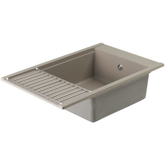 Мойка для кухни из литого мрамора AQUATON Делия 78 прямоугольная с крылом серый шелк 1A715132DE250